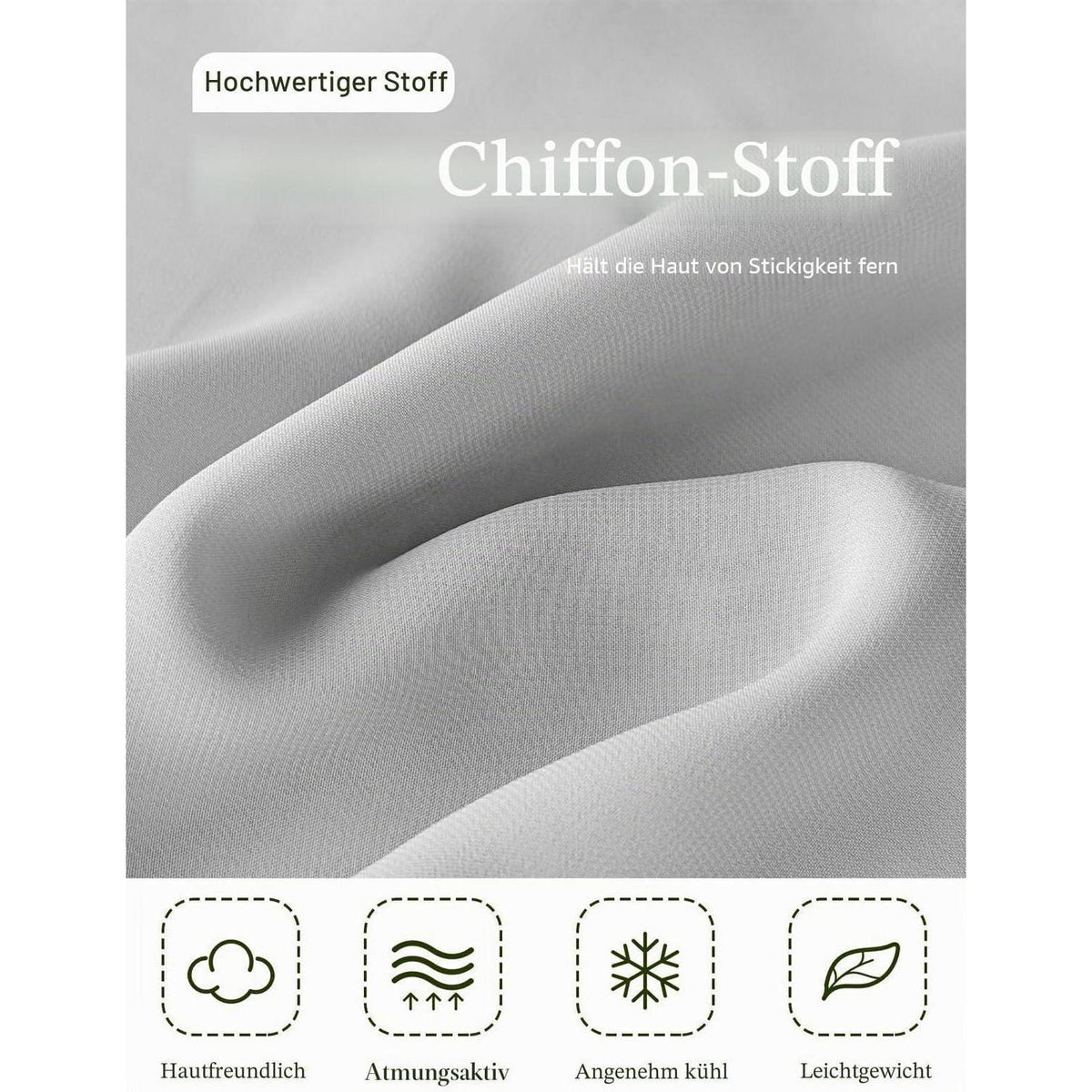 Chiffon Stola Damen Festlich Silbergrau - Elegante Schultertuch