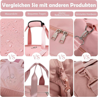 Damen Sporttasche Weekender Duffel Bag mit Kulturtasche & Nassfach