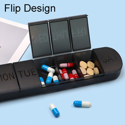 7 Tage Tablettenbox Medikamentenbox Pillendose Schwarz