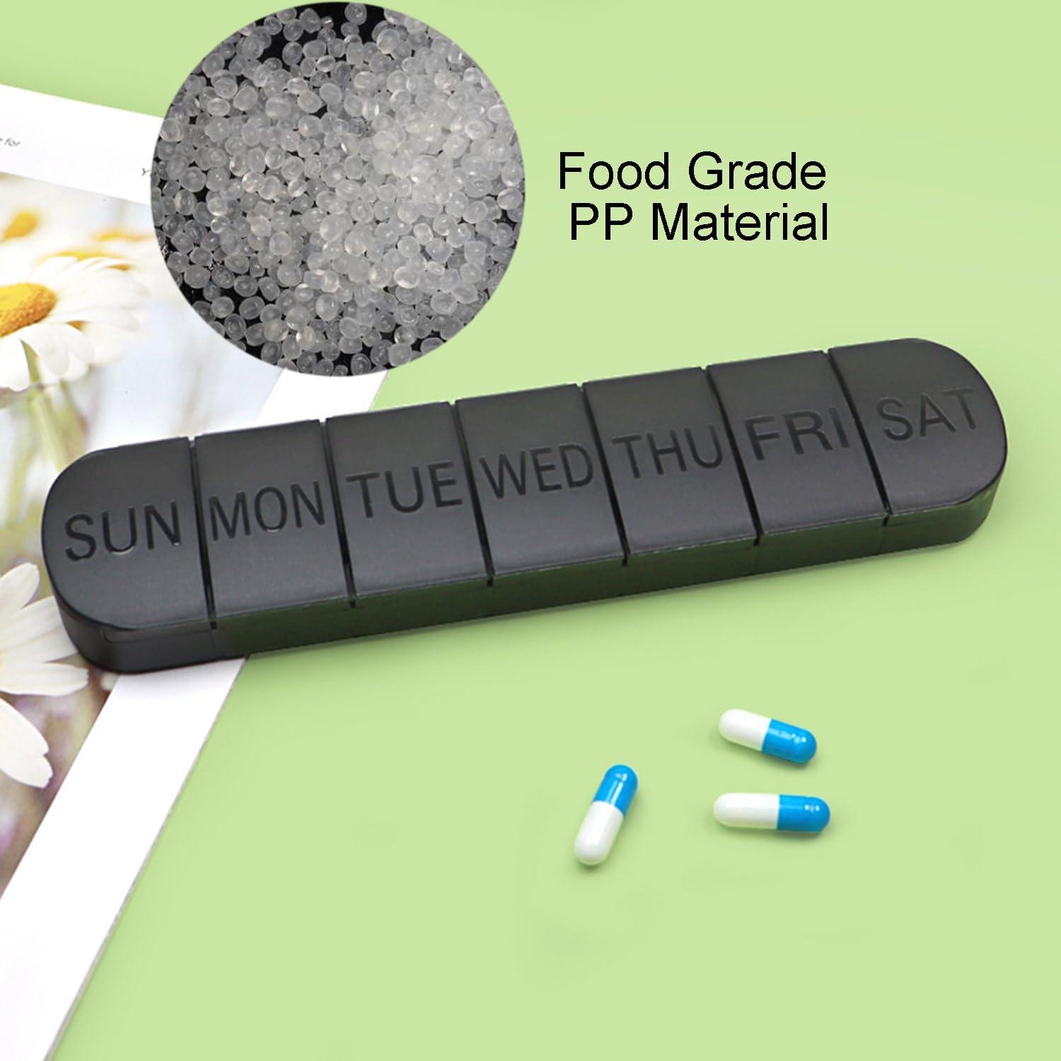 Tablettenbox 7 Tage Pillendose PP Material Leicht Zu Öffnen
