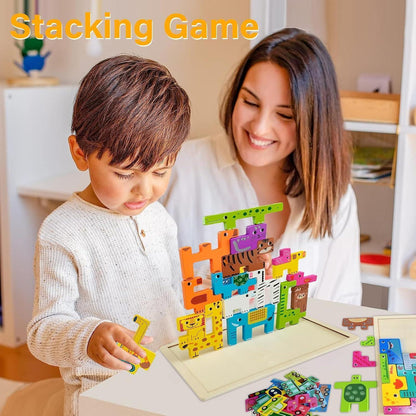 Tetris Puzzle 3 Stück Set Holzspielzeug Montessori 2 3 4 Jahre Lernspielzeug