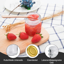 24 Kleine Einmachgläser 40ml mit Etiketten Stift Luftdicht