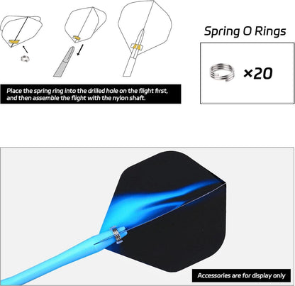 15x CyeeLife Dart Schäfte mit O-Ringen, Dart Zubehör Blau