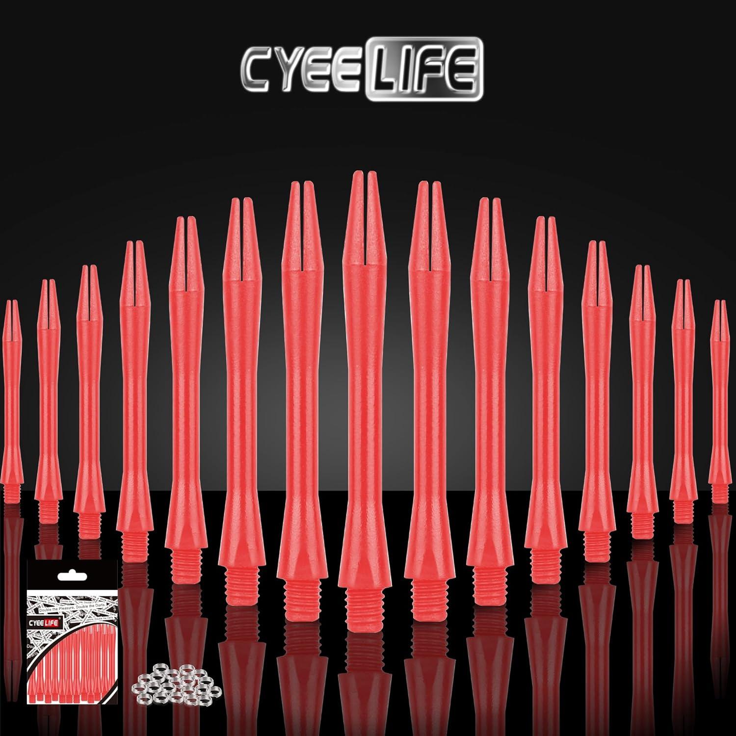 15x CyeeLife Dart-Schäfte mit O-Ringen, Dart Zubehör, Rot