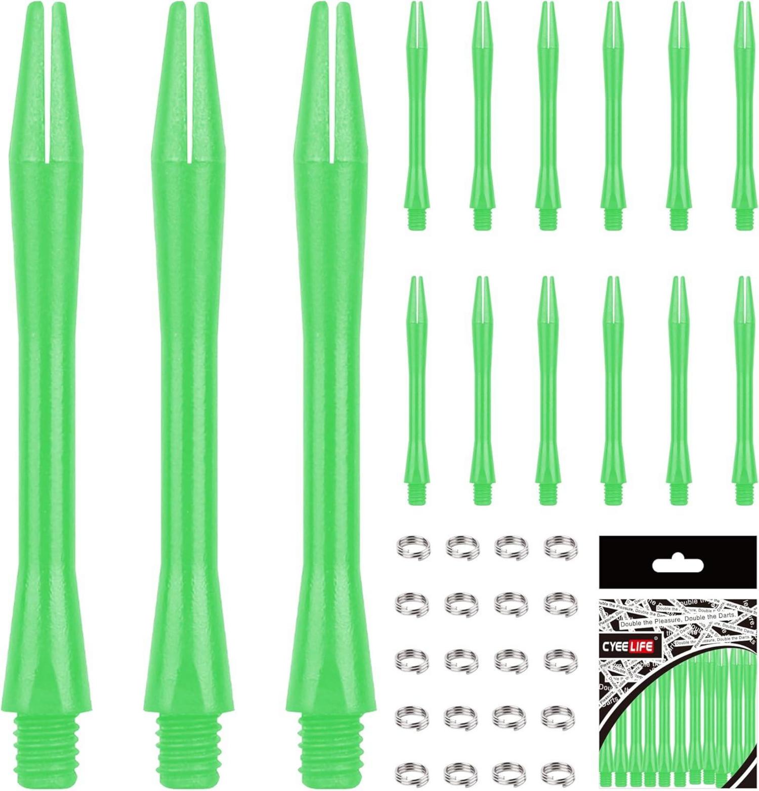15er-Pack CyeeLife Dart-Schäfte mit O-Ringen - Dart Zubehör Grün
