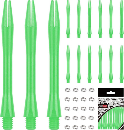 15er-Pack CyeeLife Dart-Schäfte mit O-Ringen - Dart Zubehör Grün
