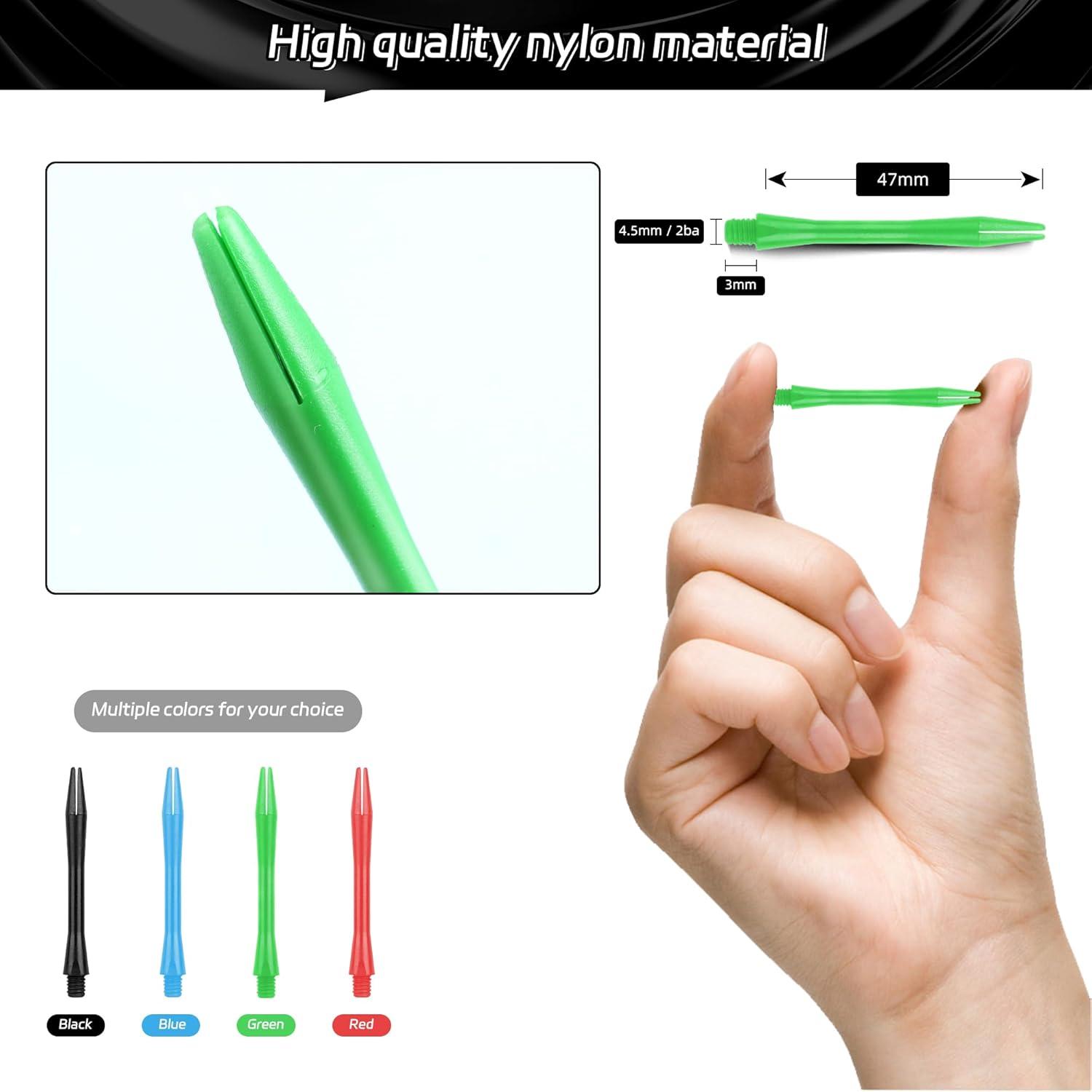 15er-Pack CyeeLife Dart-Schäfte mit O-Ringen - Dart Zubehör Grün