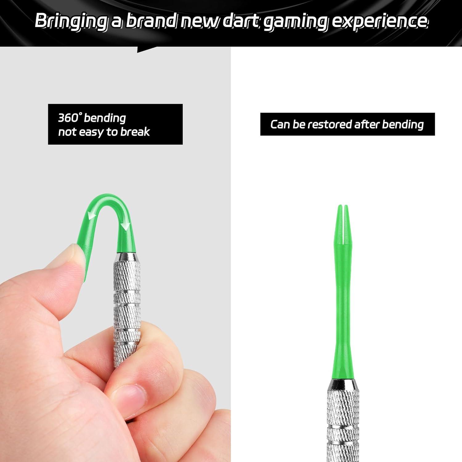 CyeeLife Dart-Schäfte 15 Stück mit O-Ringen Dart-Zubehör Grün
