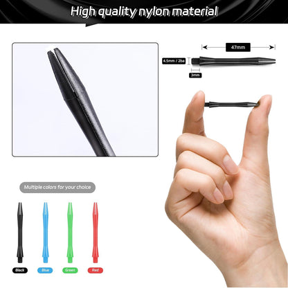 15 Stück professionelle Dart-Schäfte mit O-Ringen, schwarz
