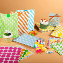 100er Set Candybar Tüten in bunten Farben mit Aufklebern