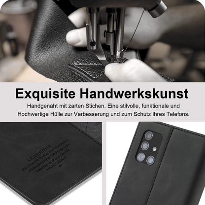 Samsung Galaxy A71 Hülle Leder Wallet Case mit Schutzfolie