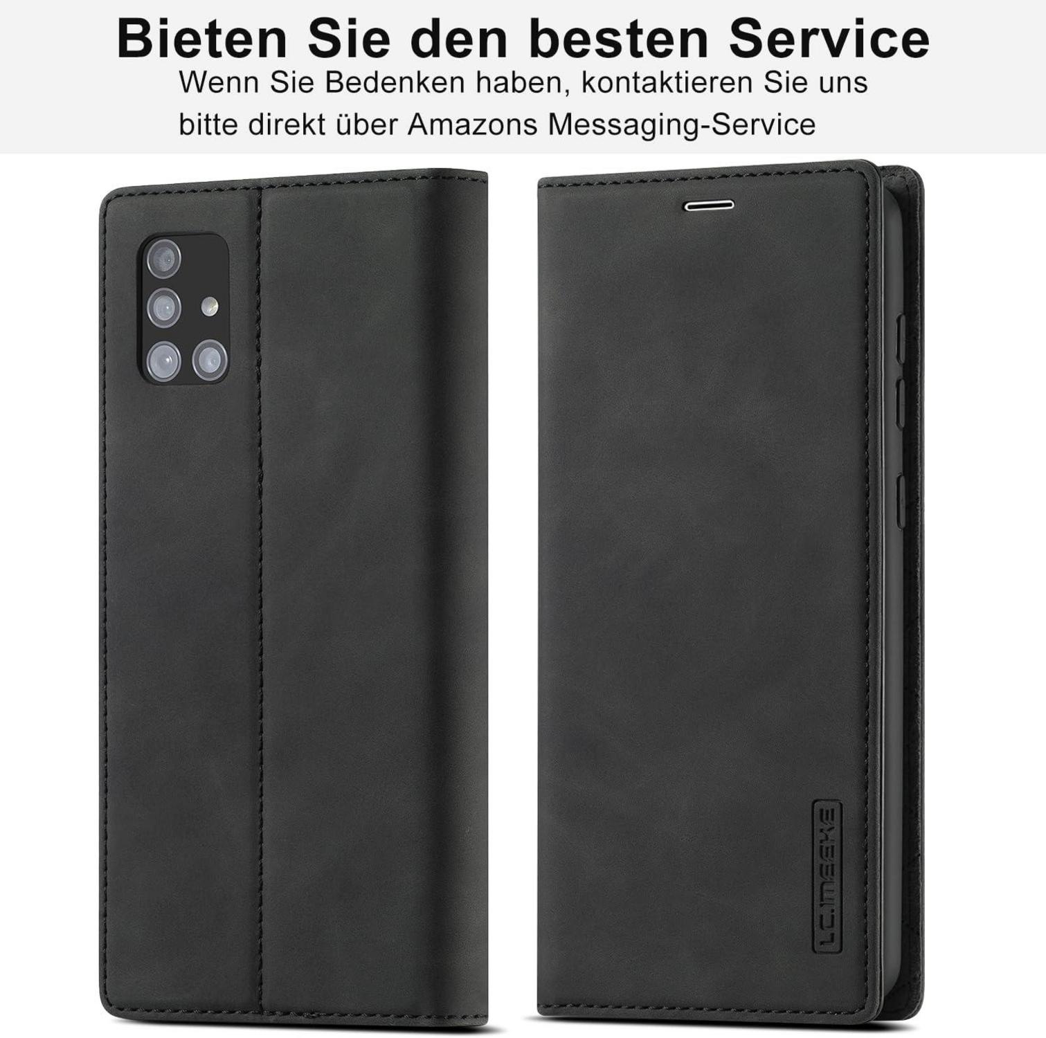 Handyhülle Samsung Galaxy A71 Leder Schutzhülle Klappbar Wallet Case