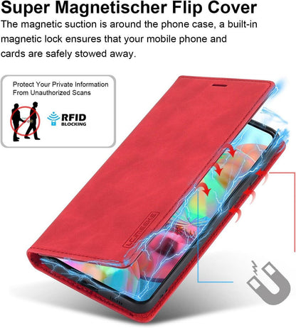 Handyhülle Samsung Galaxy A71 Leder Schutzhülle Klapphülle Wallet