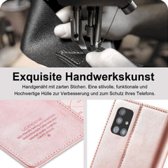 Samsung Galaxy A71 Hülle Leder Klappbar Wallet Case Schwarz