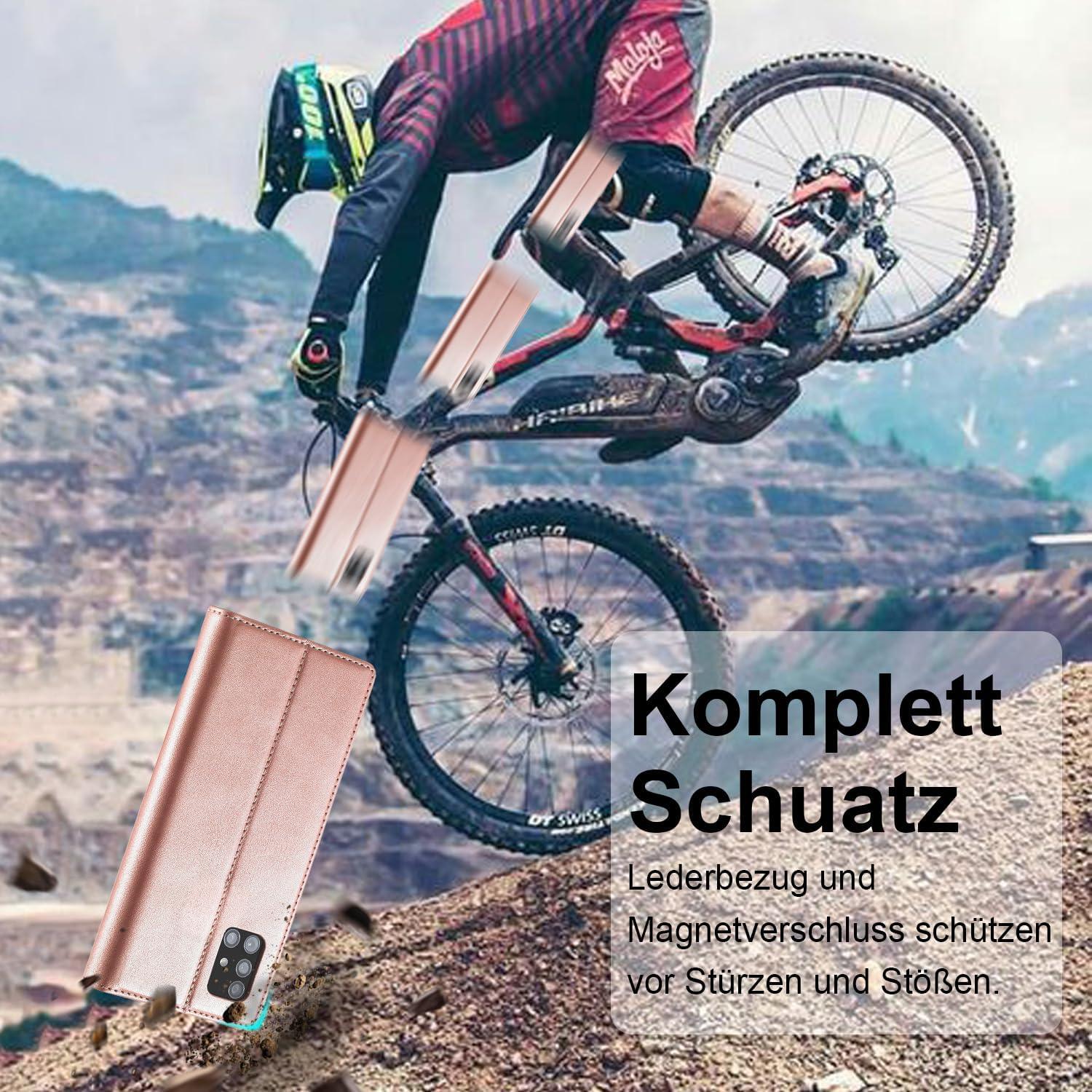 Samsung Galaxy A71 Hülle Leder Flip Wallet mit Ständer und Schutzfolie