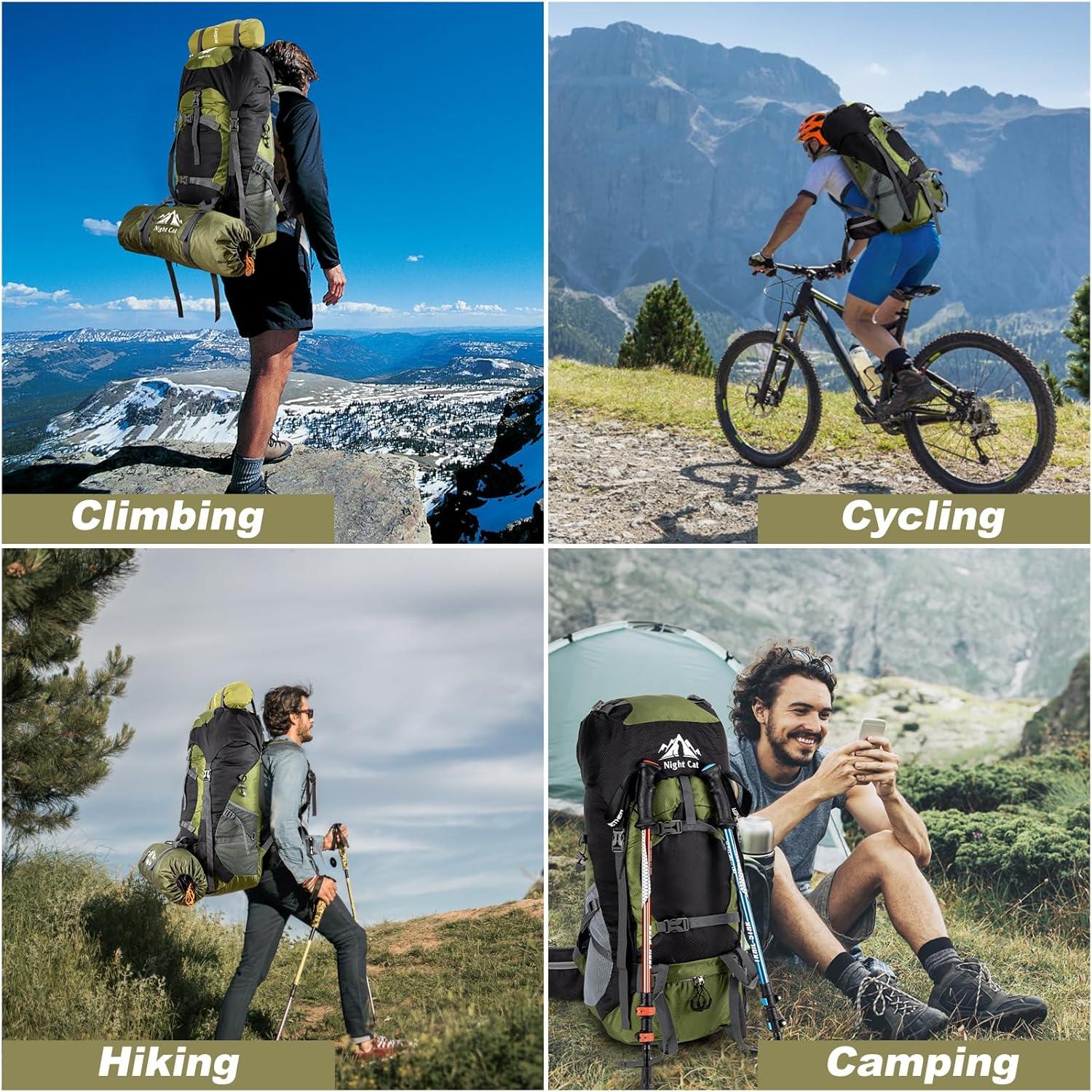 Night Cat Trekkingrucksack 90L Wanderrucksack Herren Damen Camping Klettern