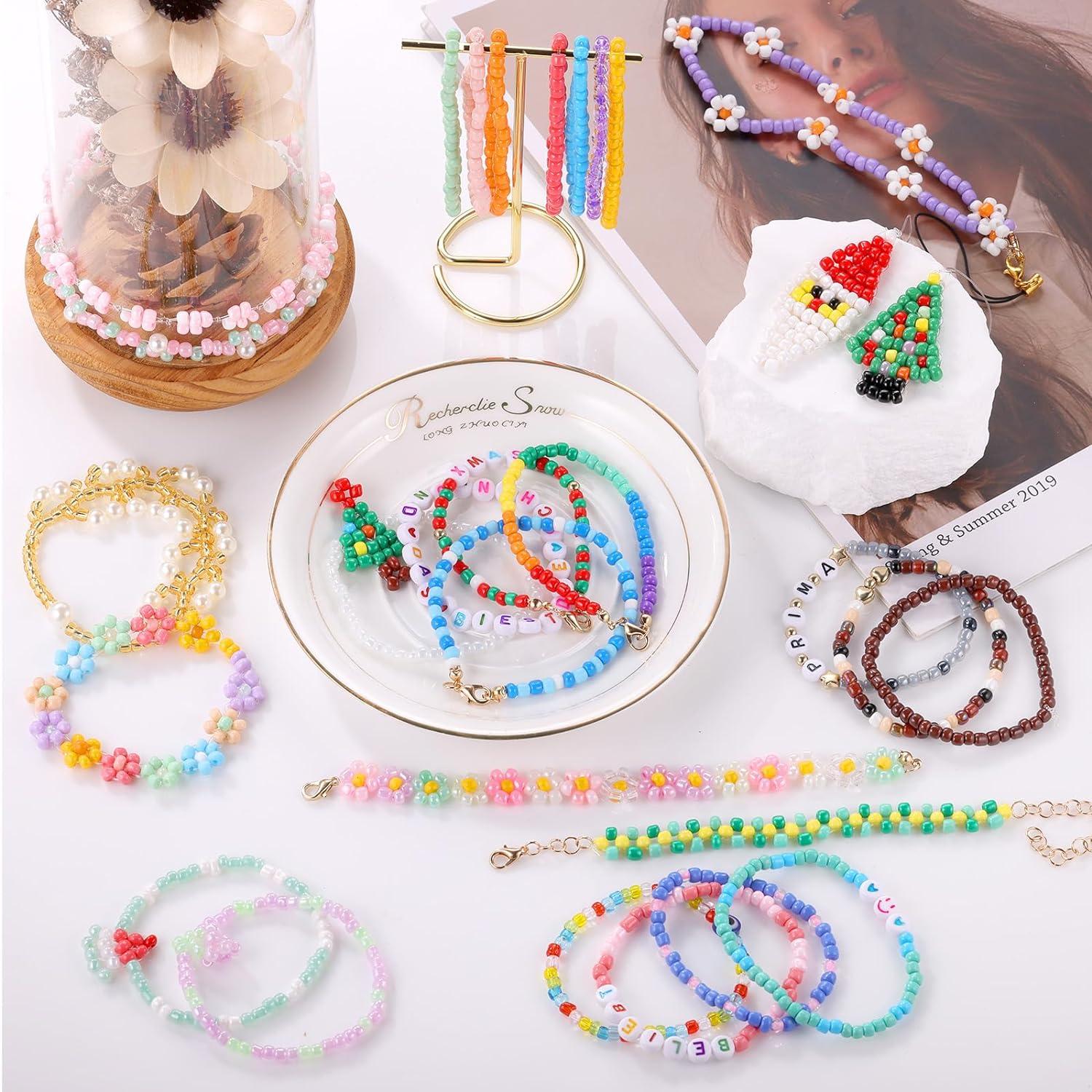 DIY Perlen Set mit 120 Farben für Armbänder - Mädchen Kinder