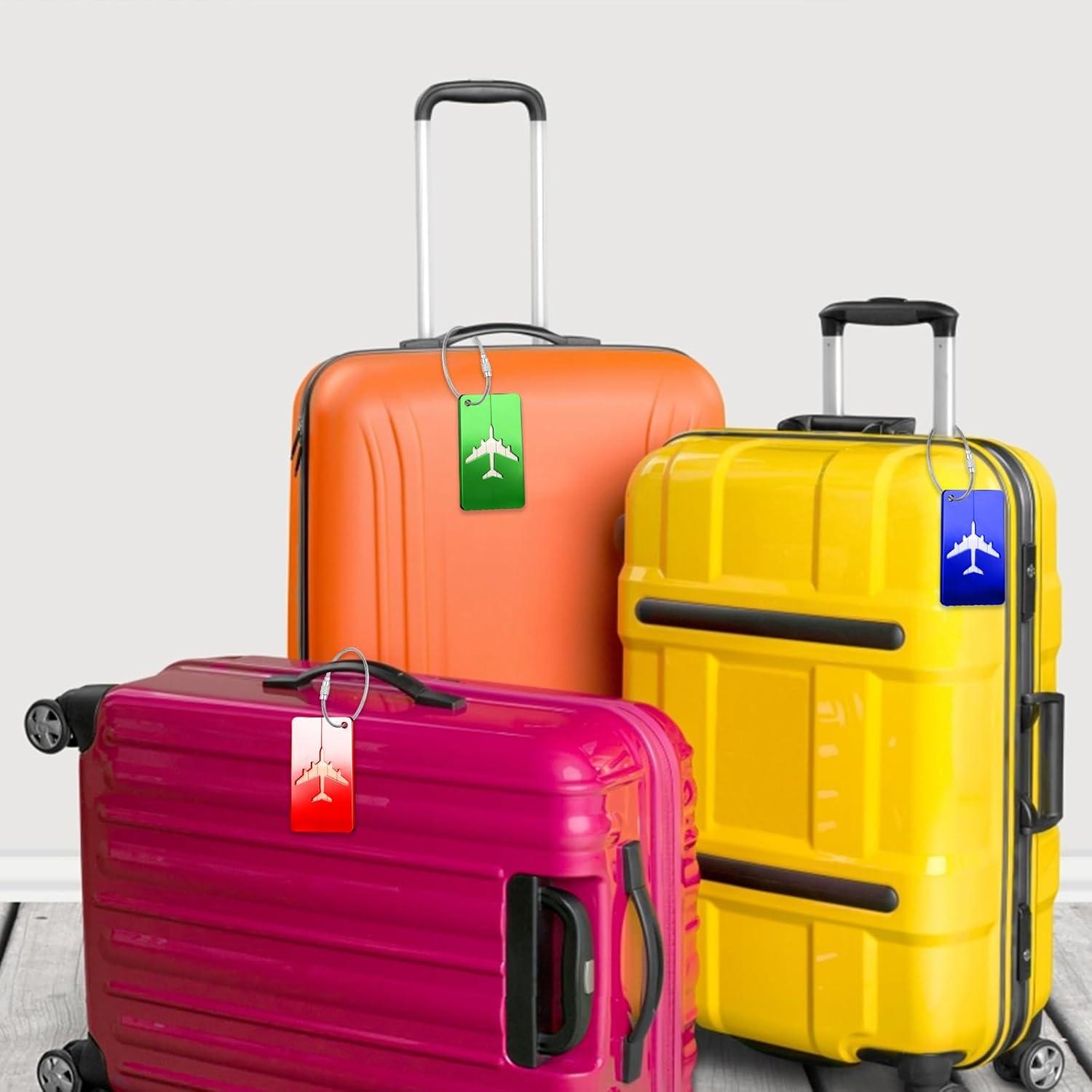 6er Set Kofferanhänger Aluminium Gepäckanhänger Adressschild
