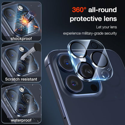 3er Set Kameraschutz Panzer Folie iPhone 15 Pro Max Kratzfest Klar
