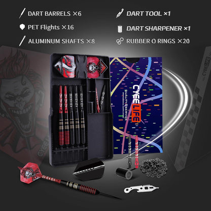Professionelle Dartpfeile 24g Metallspitze Steeldarts 6 Stück-Set