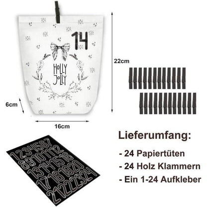 Adventskalender zum Befüllen 24 Weihnachtskalender
