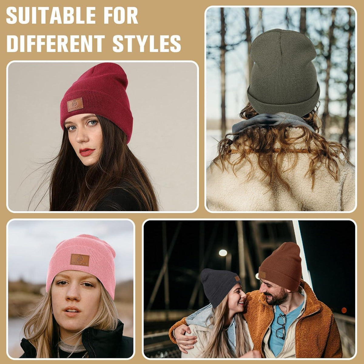 Strickmütze Damen Herren – Beanie Wintermütze Acryl, Einheitsgröße