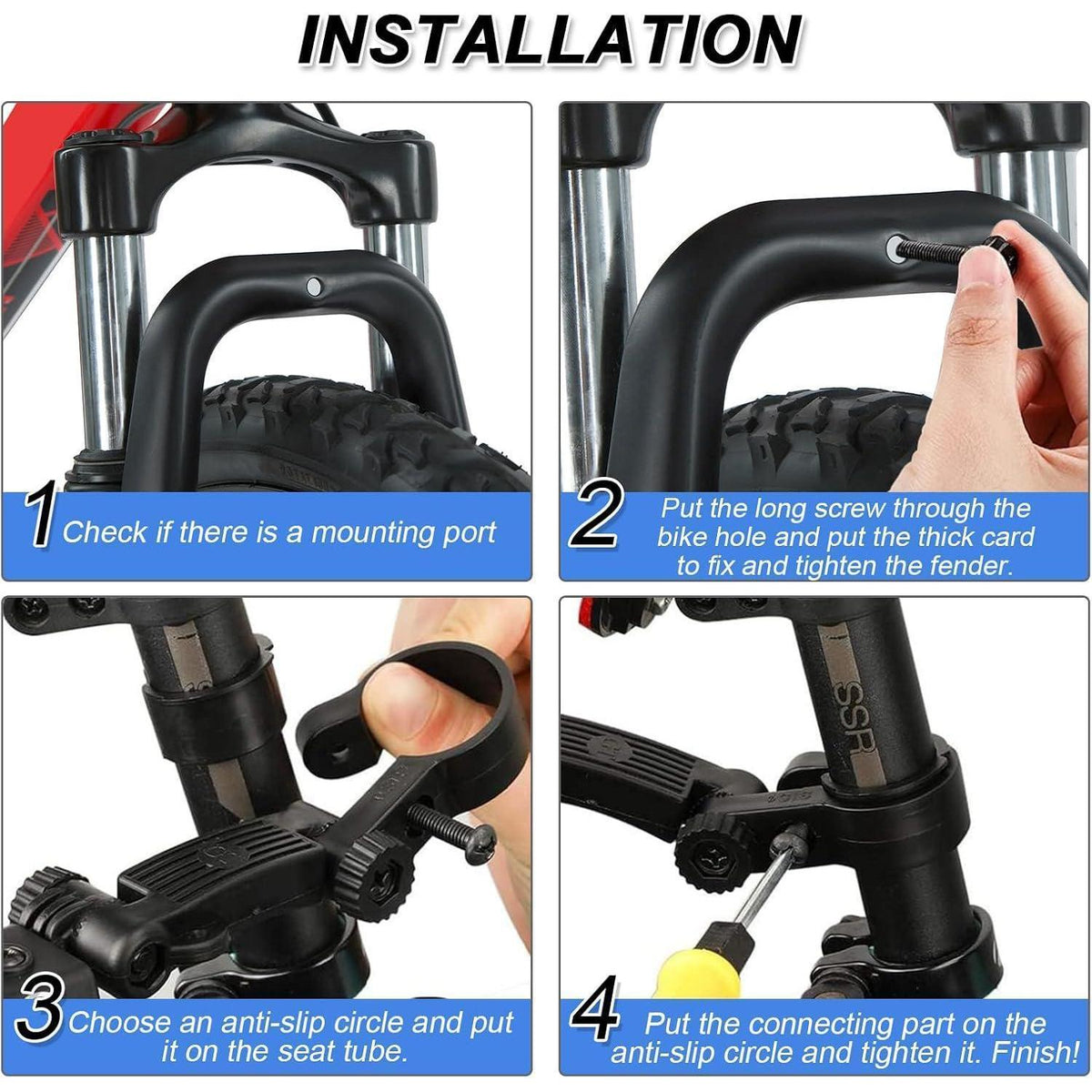 Verstellbares Fahrrad Schutzblech Set 20-26 Zoll
