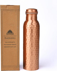 Gehämmerte Kupfer Wasserflasche Ayurveda 34 oz Sport Fitness Yoga