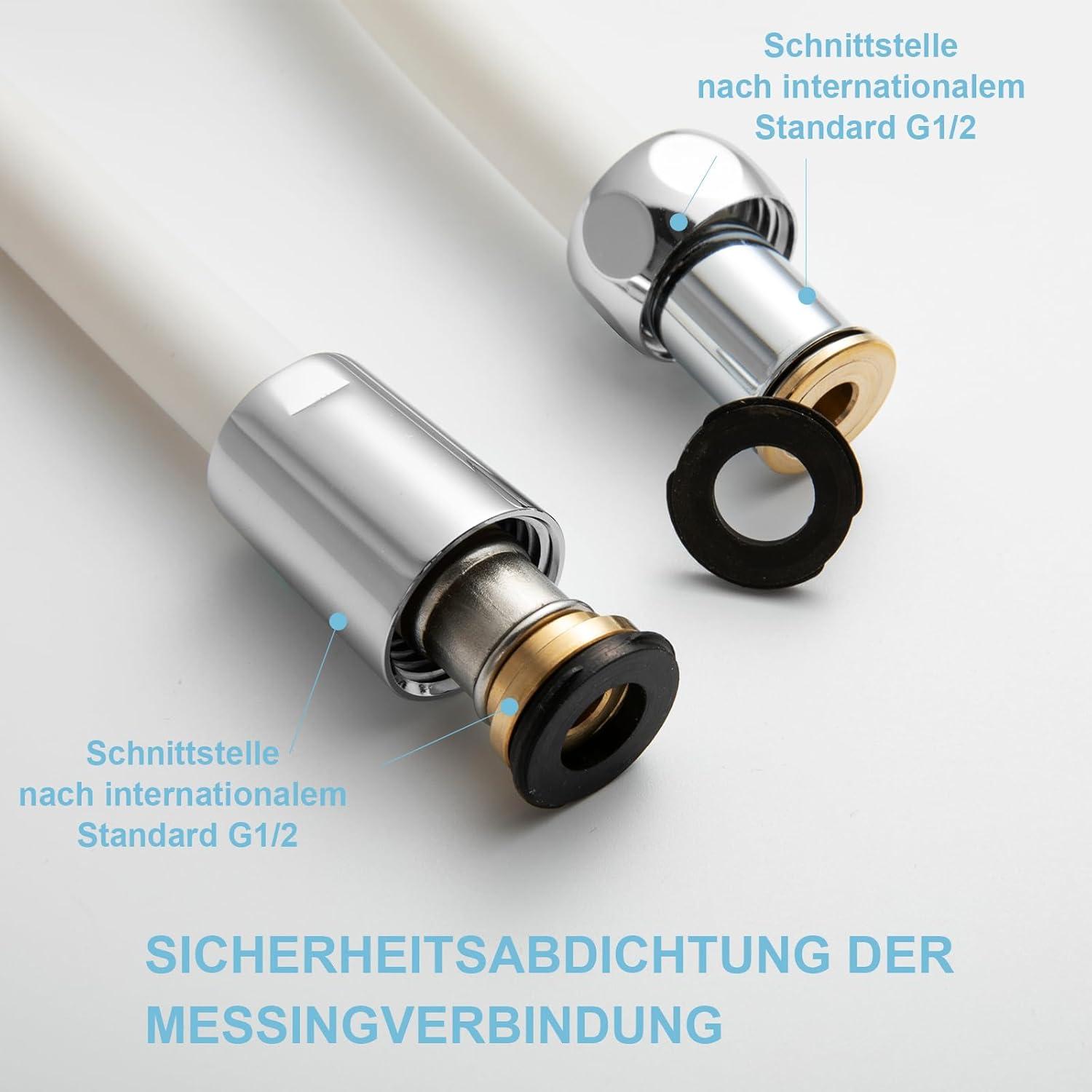 Hochwertiger PVC Duschschlauch 1,2m Mattweiß - Anti-Kink, Hochdruck, Langlebig