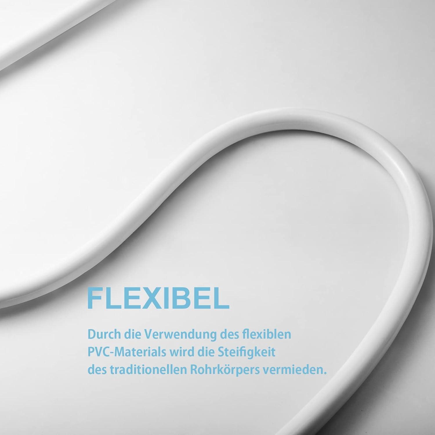 Brauseschlauch 1,8m PVC-Universal-Duschrohr Duschschlauch Weiß Ersatz