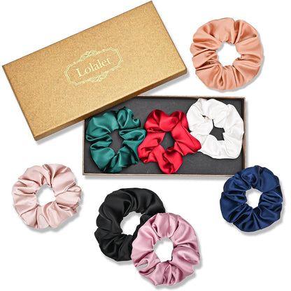 8er Set Seidige Scrunchies für Damen - Premium Satin Haargummis