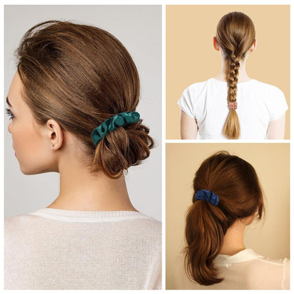 8er Set Seide Scrunchies Damen Satin Haargummis 8 Farben Haarschmuck