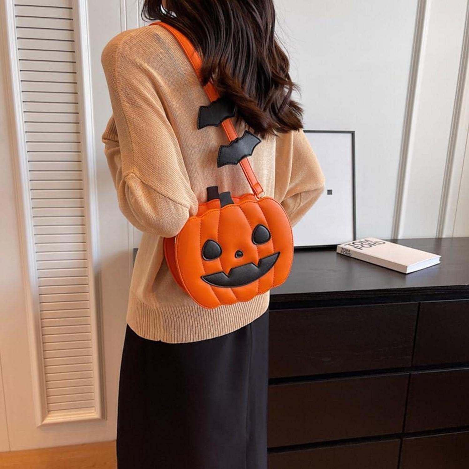 Kürbis Handtasche Halloween Gothic Umhängetasche Teufel Geldbörse
