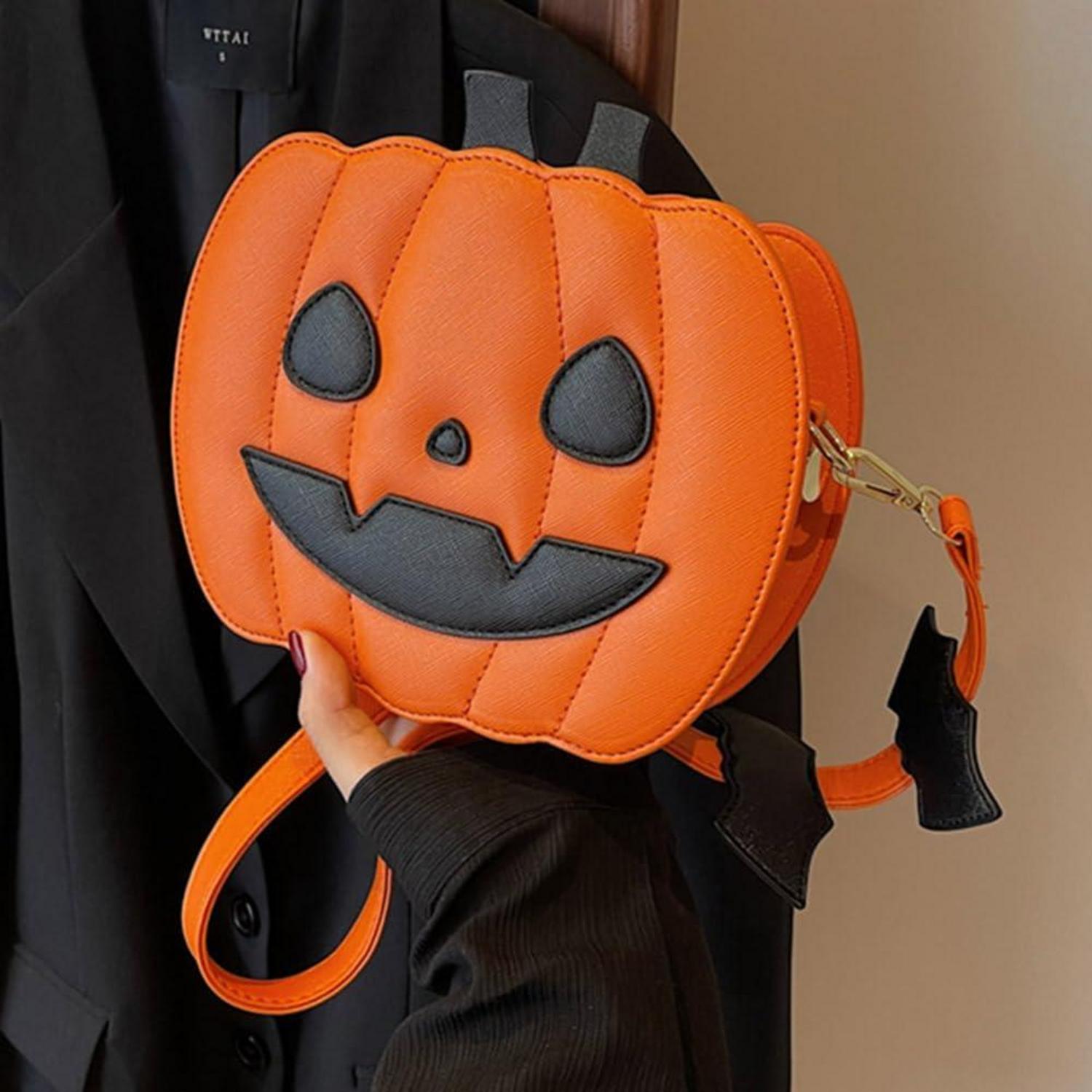 Kürbis Handtasche Halloween Gothic Umhängetasche Geldbörse neu Teufel
