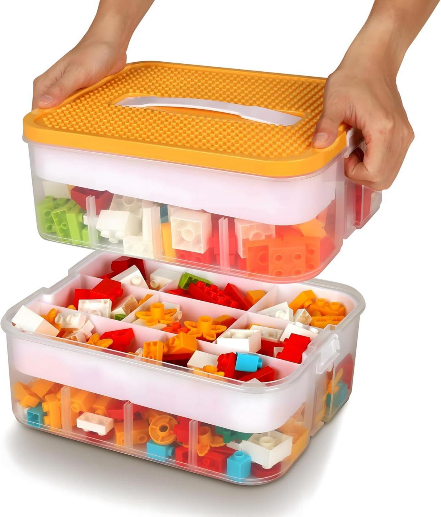 Transparente Stapelbare Aufbewahrungsbox für Lego Bausteine Kleinteile