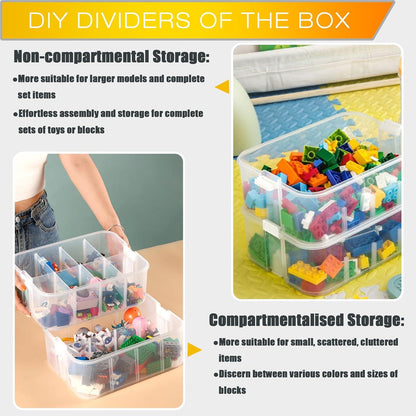 Lego Aufbewahrungsbox für Kinder - Groß, Stapelbar, Transparent