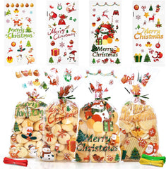 Cellophantüten Weihnachten 120 Stk. Bindebänder Transparent