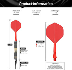 Dartpfeile Kunststoffspitze Set 3 Stück 18g Profi Softdarts