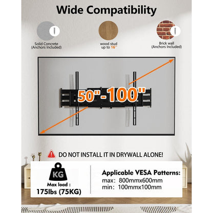 TV Wandhalterung Schwenkbar Neigbar 37-75 Zoll 50kg