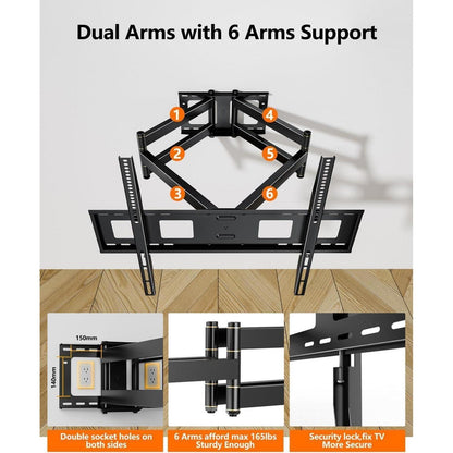 TV Wandhalterung Schwenkbar Neigbar 37-75 Zoll 50kg