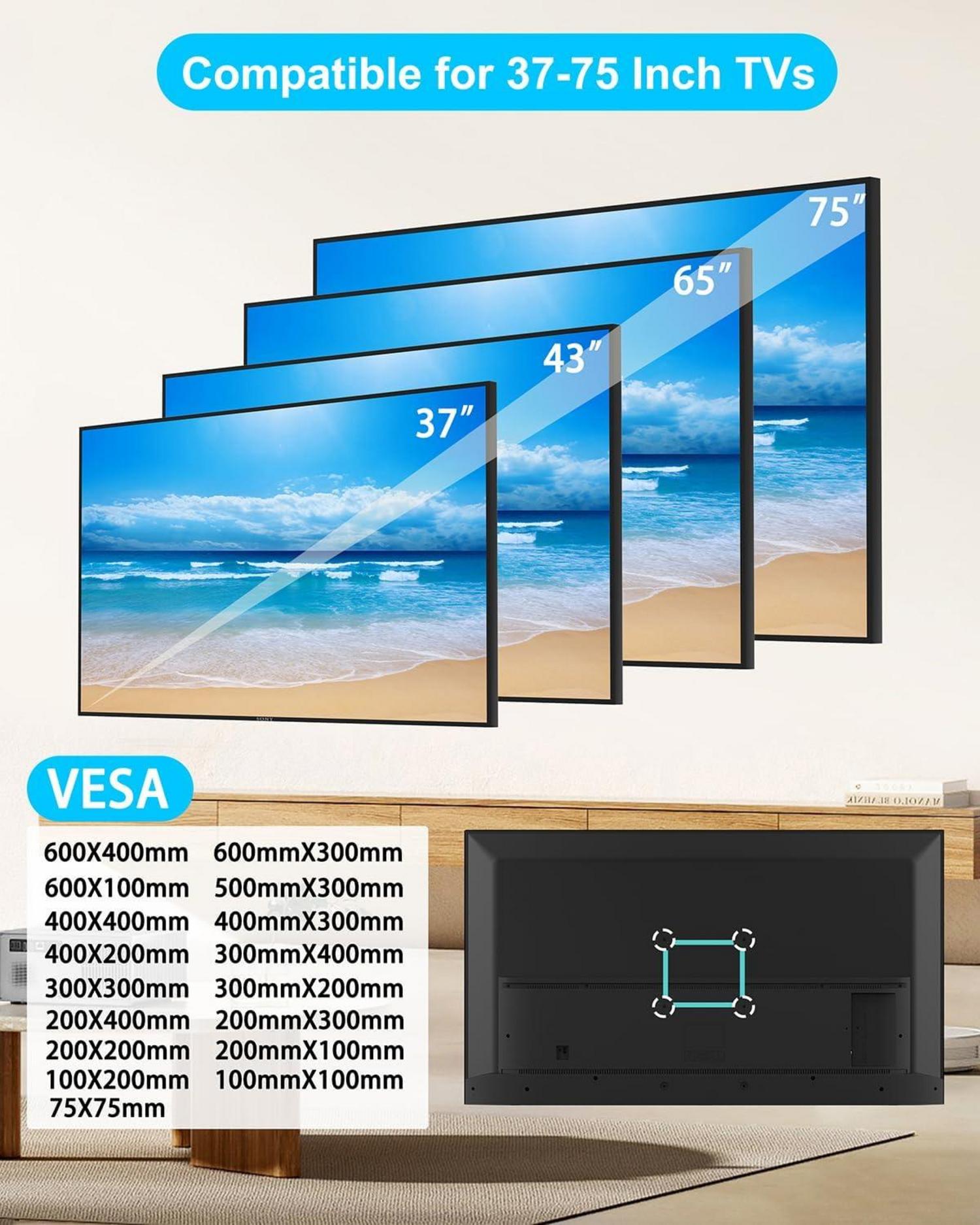 TV Wandhalterung Schwenkbar Neigbar für 37-75 Zoll LCD LED Fernseher