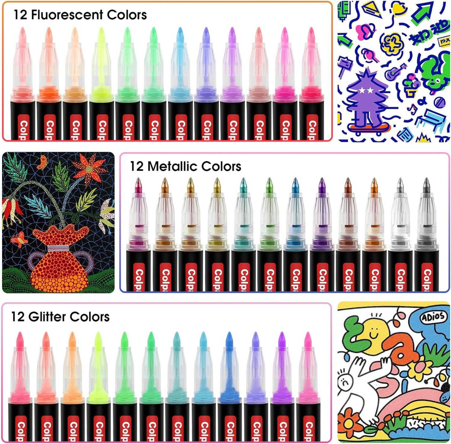 Acrylic Paint Markers 72 Colors Extra Fine Tip Paint Pens for Rock, Wood, Canvas, Glass, DIY Crafts