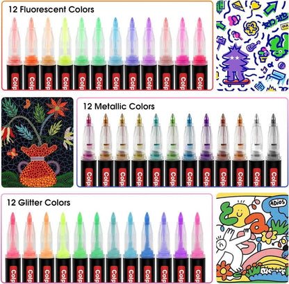 Acrylic Paint Markers 72 Colors Extra Fine Tip Paint Pens for Rock, Wood, Canvas, Glass, DIY Crafts