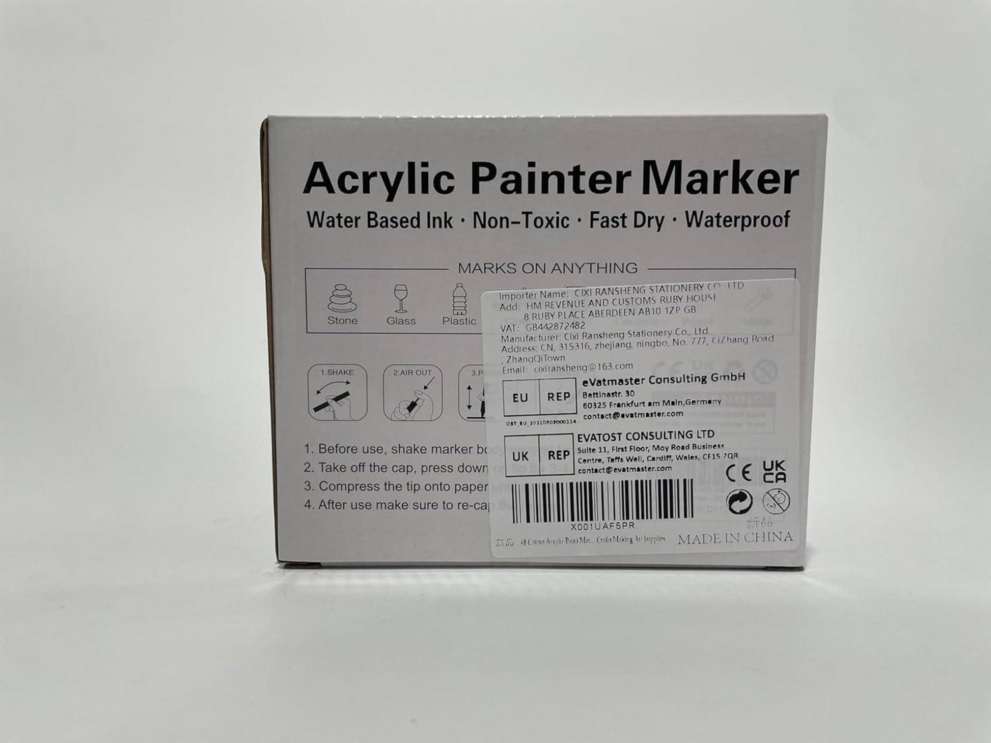 Acrylic Paint Markers 72 Colors Extra Fine Tip Paint Pens for Rock, Wood, Canvas, Glass, DIY Crafts