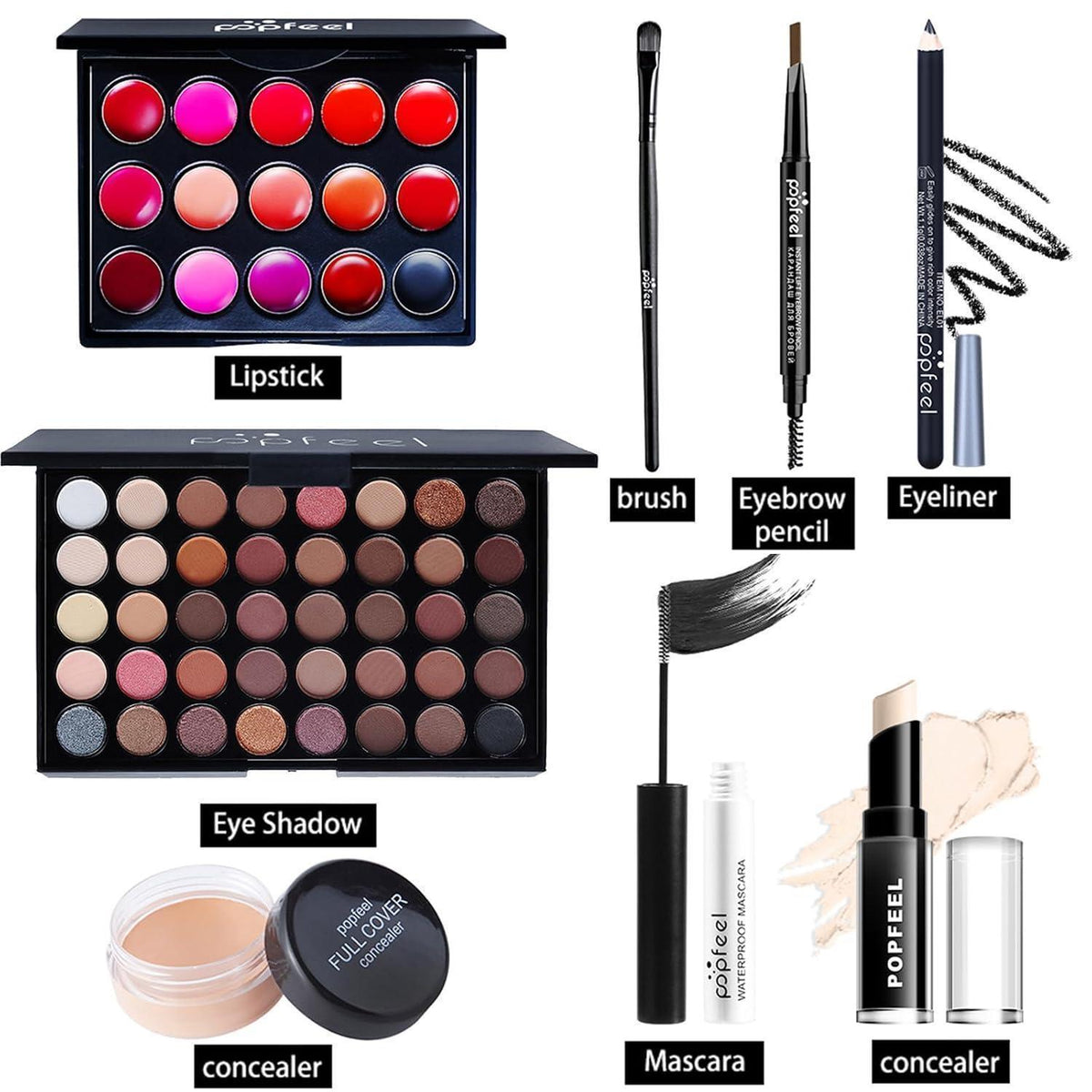 Make-up Set Damen – Komplett Schminkset für Gesicht, Augen & Lippen