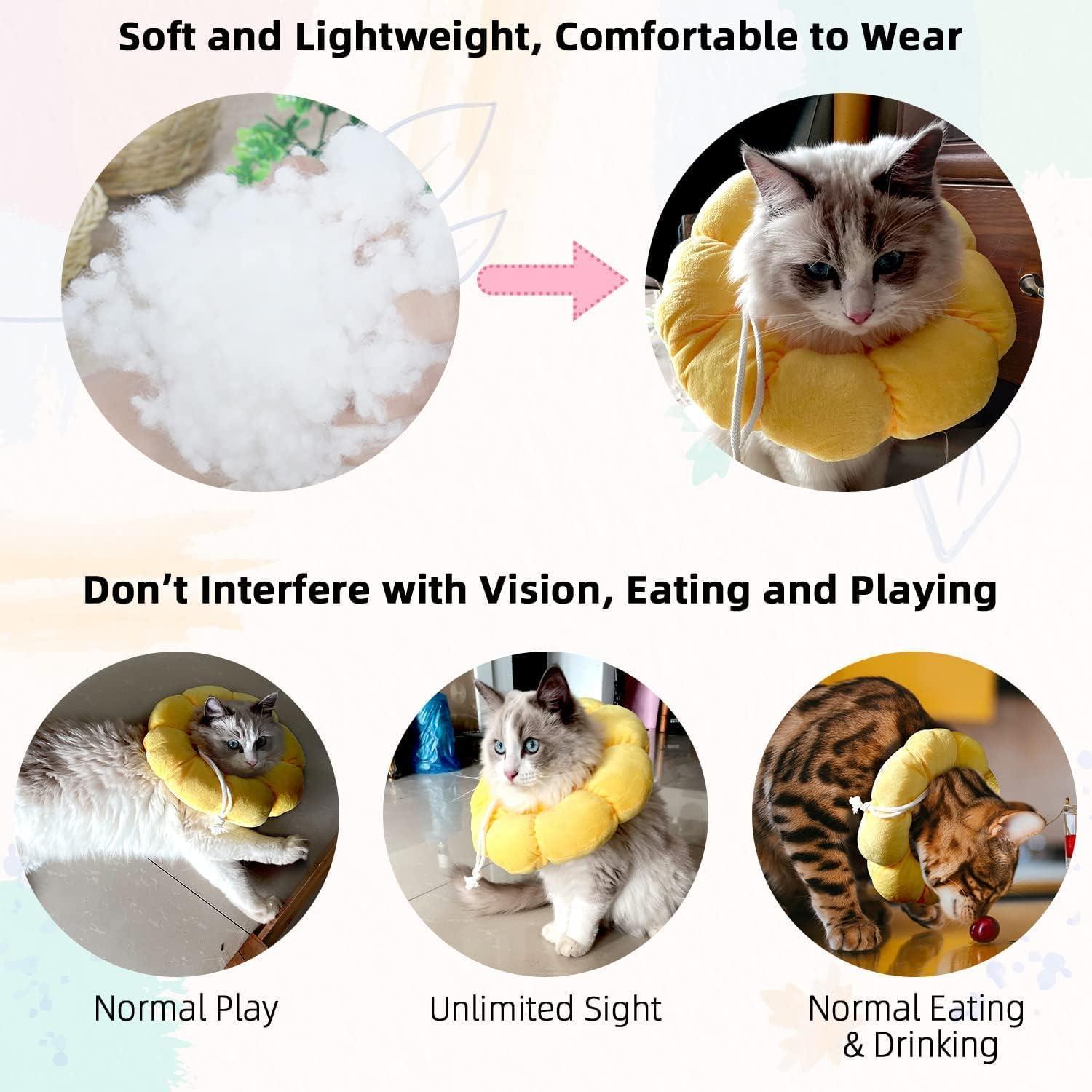 Einstellbares Sonnenblumen Halsband für Katzen und kleine Hunde - IOSPKKIO® Erholungskragen