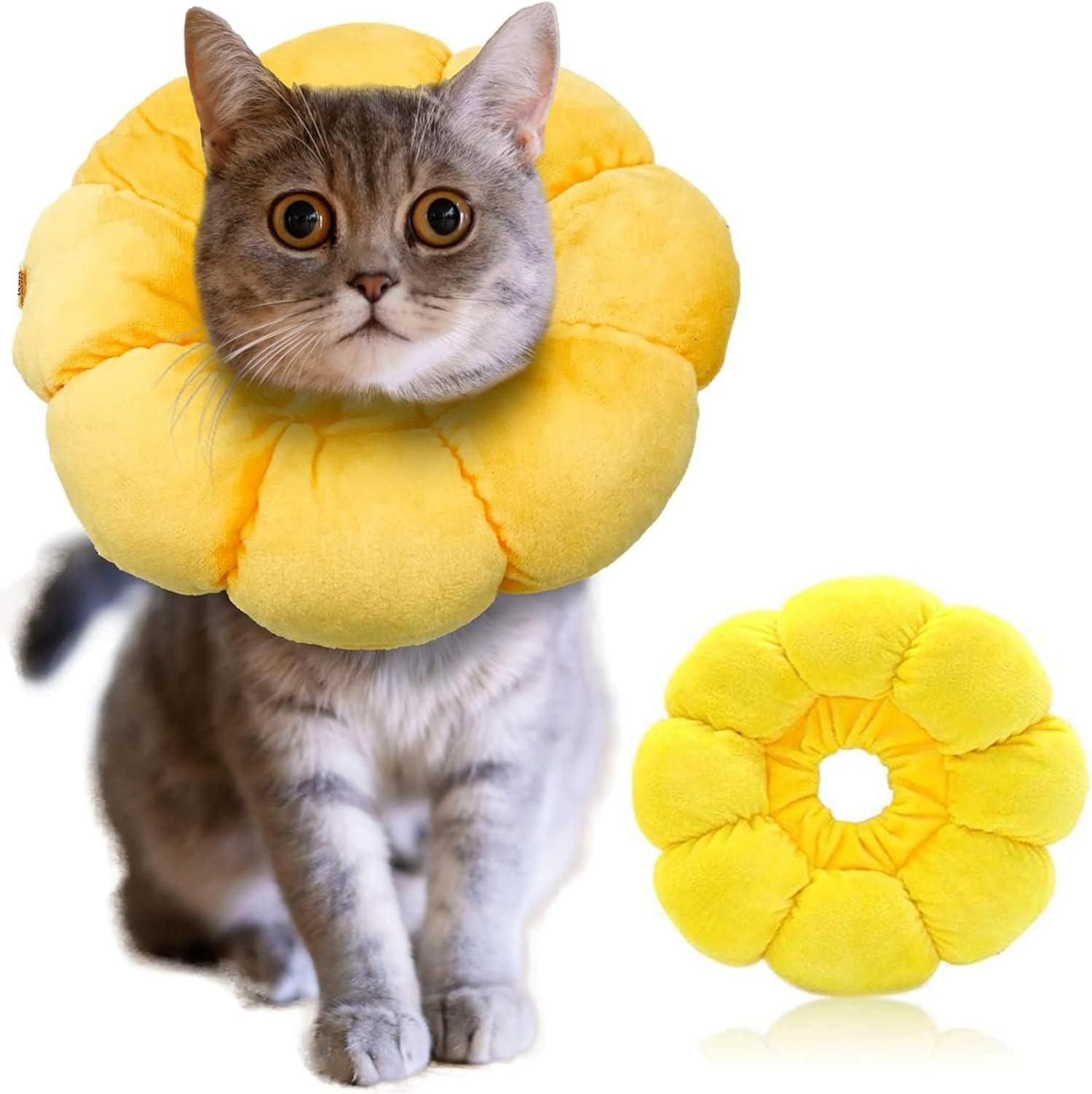 Halskrause Katze Einstellbarer Sonnenblume Kragen Cone