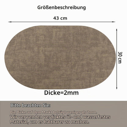 Platzsets Oval Braun 4er Set – Abwaschbar & Hitzebeständig