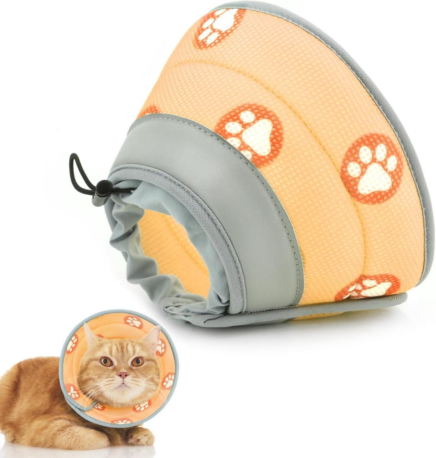 Verstellbare weiche Halskrause Katze Orange Halsband