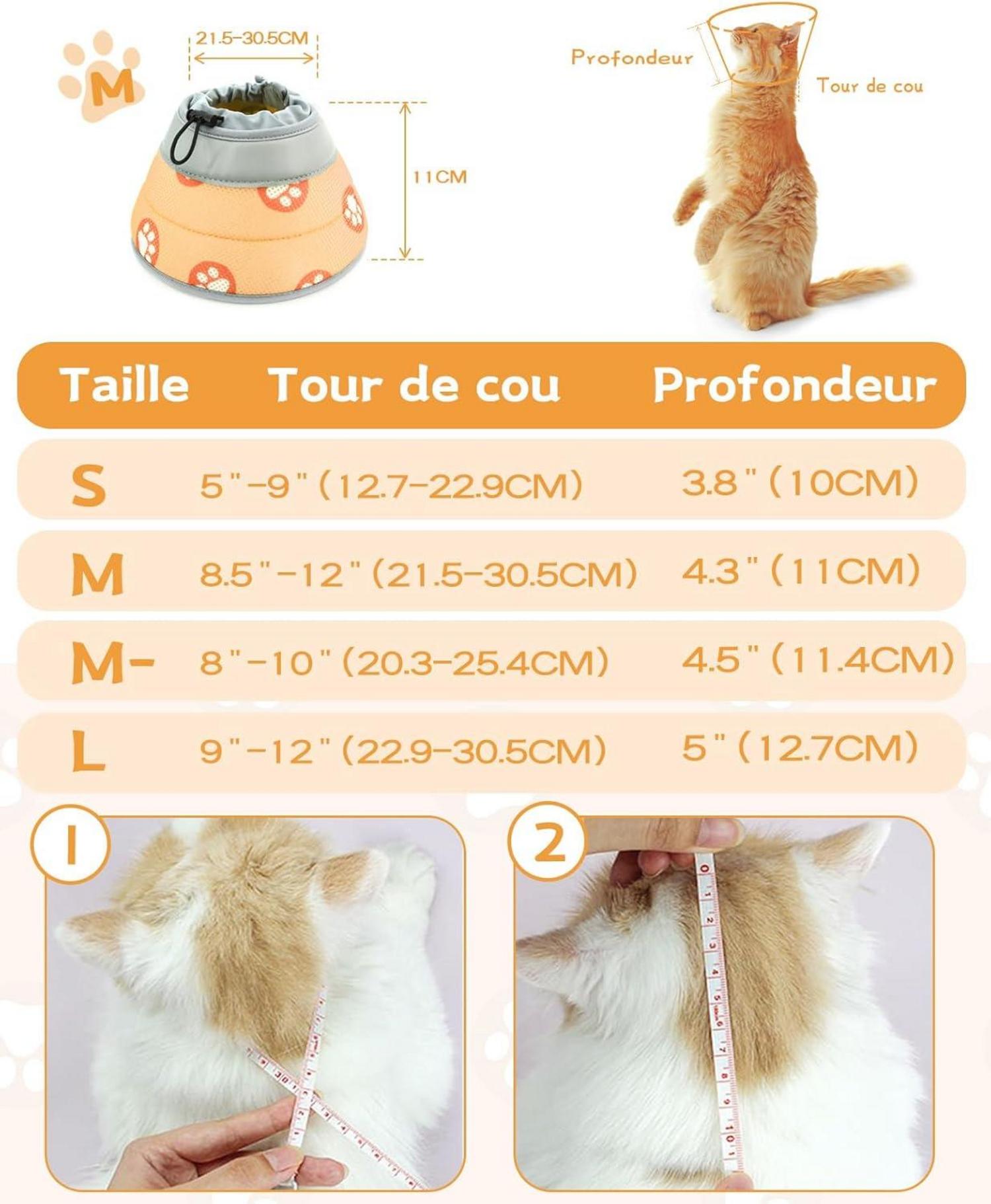 Supet Einstellbare Halskrause für Katzen Orange M 21.5-30.5cm